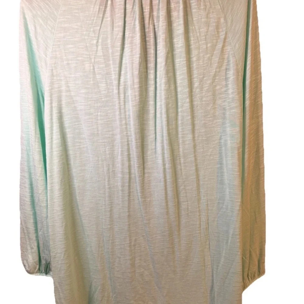 Apt. 9 Light Mint Green Tunic Top with Crochet Trim V-Neck - XL - Picture 3 of 8